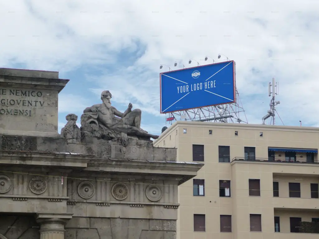 3 Photorealistic Rooftop Billboard Mockups