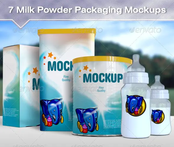 7 Milk Powder Packaging Mockups