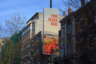 Free city billboard mockup