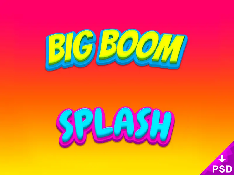 Big Boom and Splash Text Styles