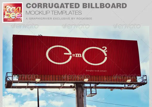 Corrugated Billboard Mockup Template