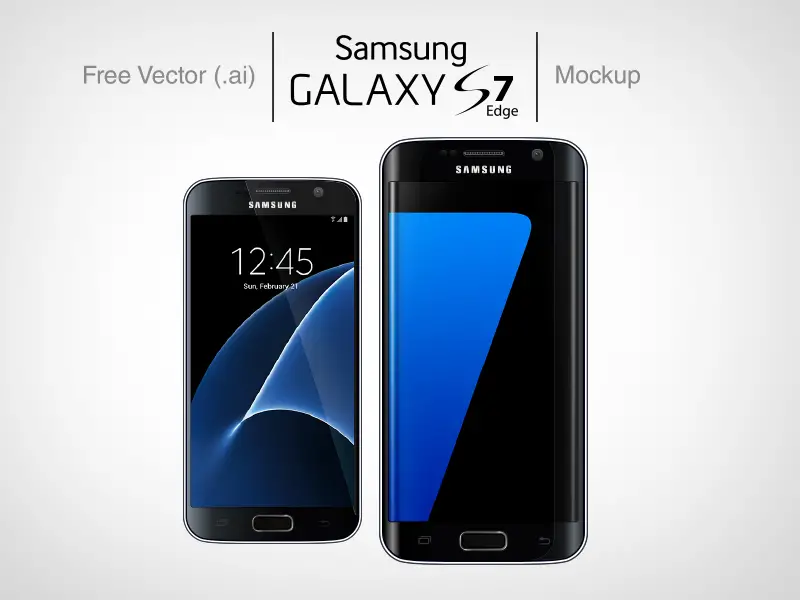Free Vector Ai Samsung Galaxy S7 & S7 Edge Mockups