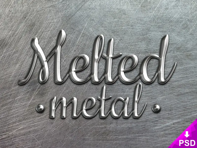 Melted Metal Text Style