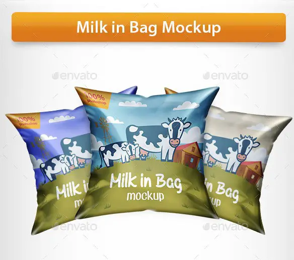 Milk Bag Mockup