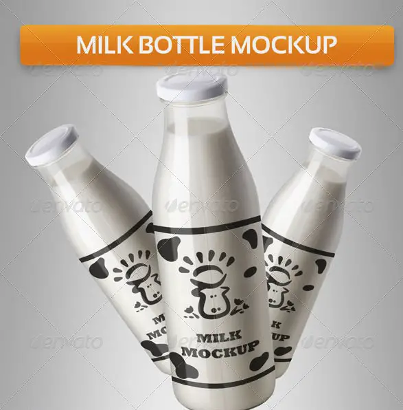 Milk Bottle Mockup