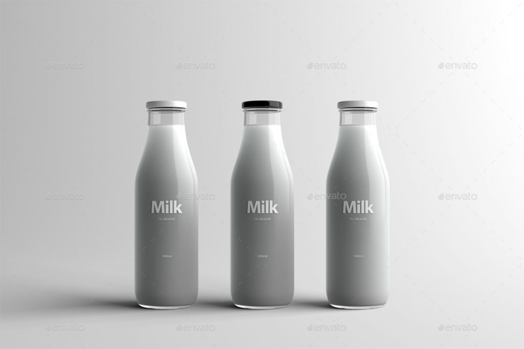 Milk Bottle Packaging Mock-Up