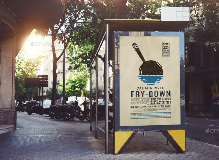 Street Billboard Mockup Template