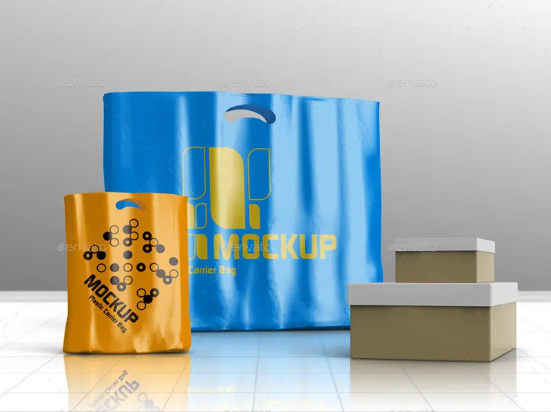 great shopping plastic bag psd design mockup