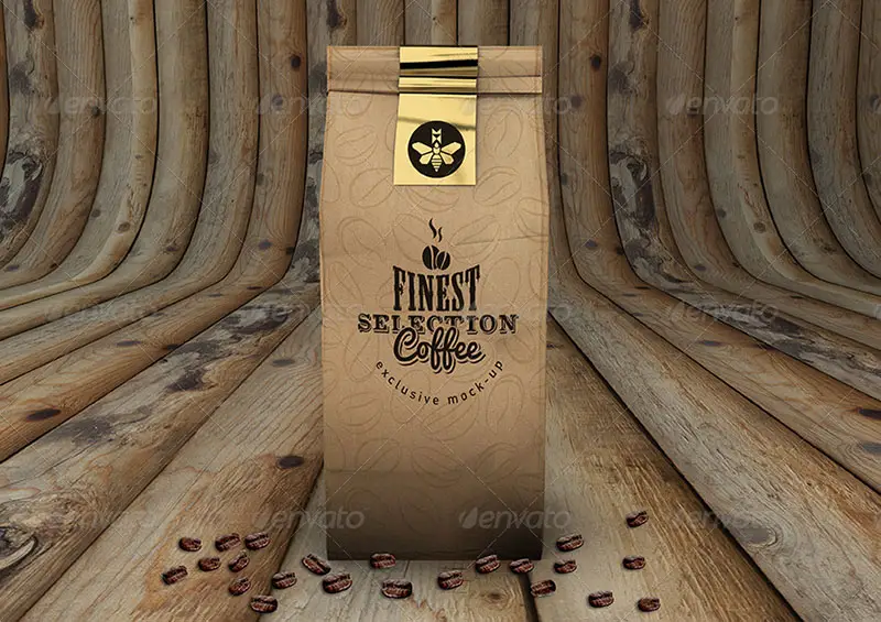 awesome psd coffee bag design template