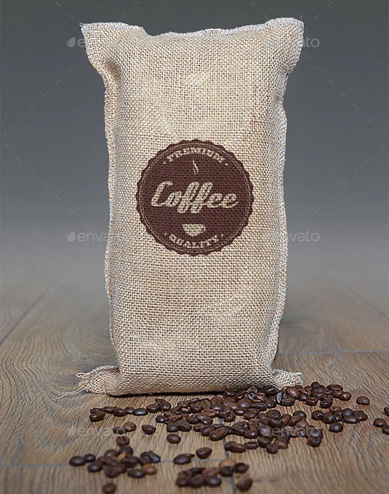 professional coffee bag logo mockup