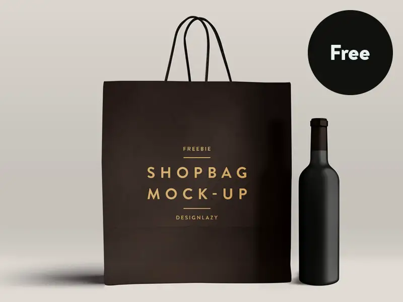 great free psd mockup shopping bag