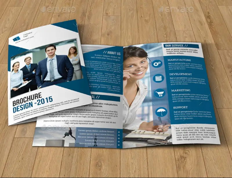 great corporate bifold brochure template psd