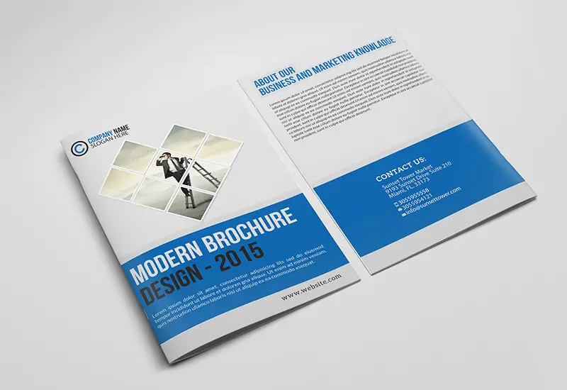 best free corporate bifold brochure psd design