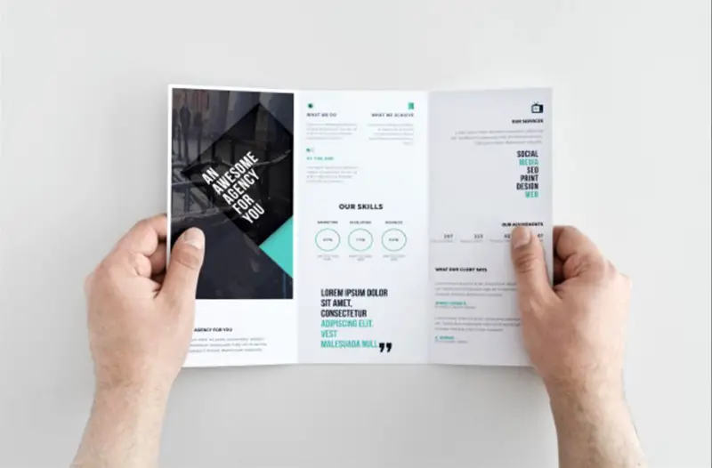 great free business corporate trifold brochure template