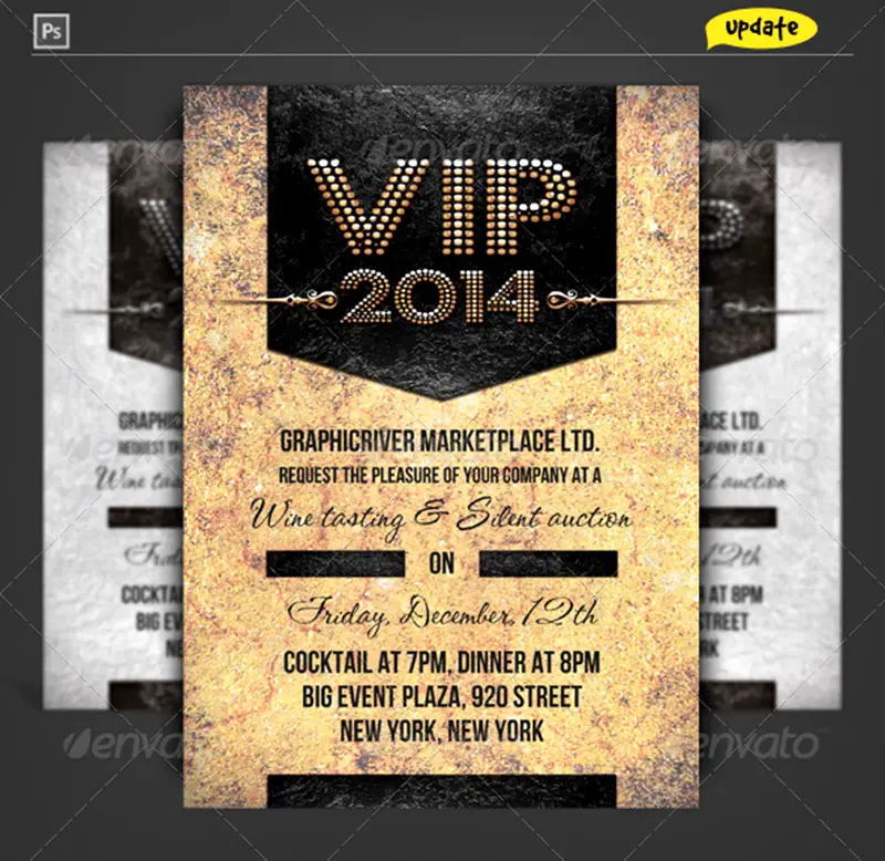 cool & premium event vip pass ticket mockup template on psd