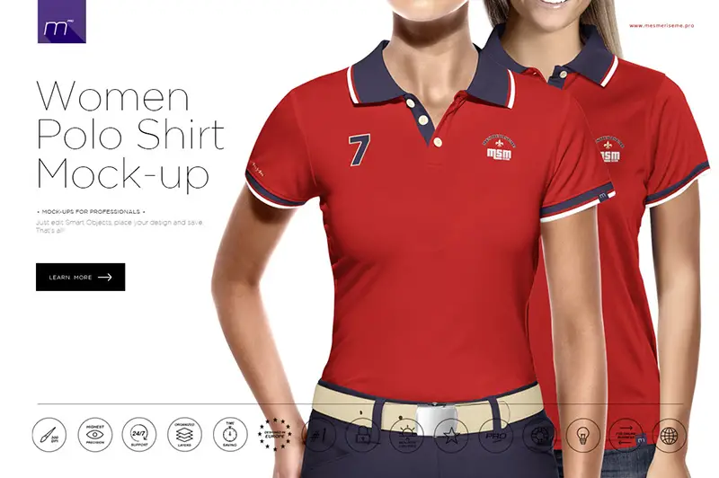 fantastic women's polo shirt premium psd mockup