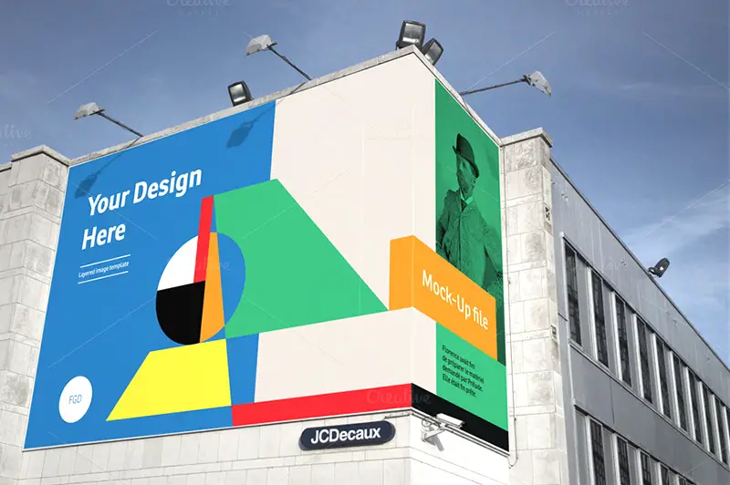finest premium outdoor advertising building billboard mockup psd for sale