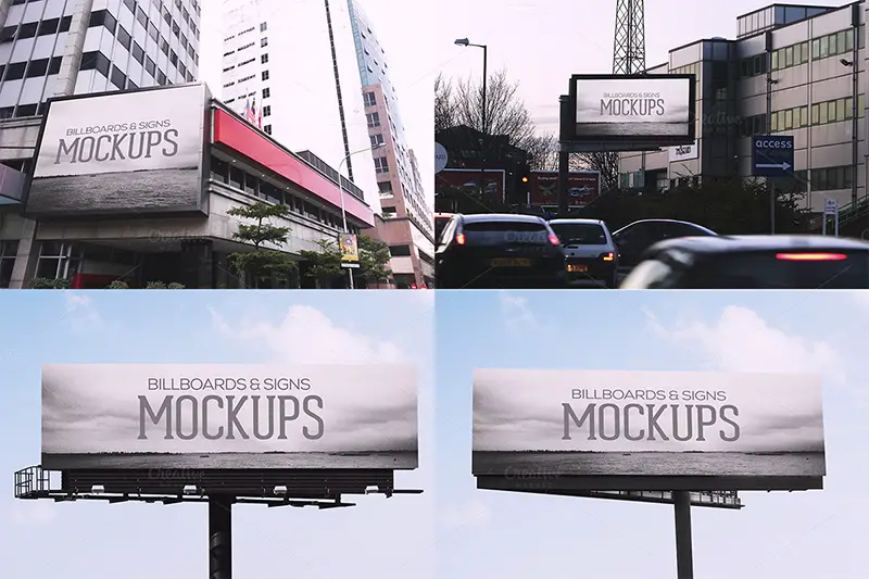 fantastic premium outdoor advertising billboard mockups psd