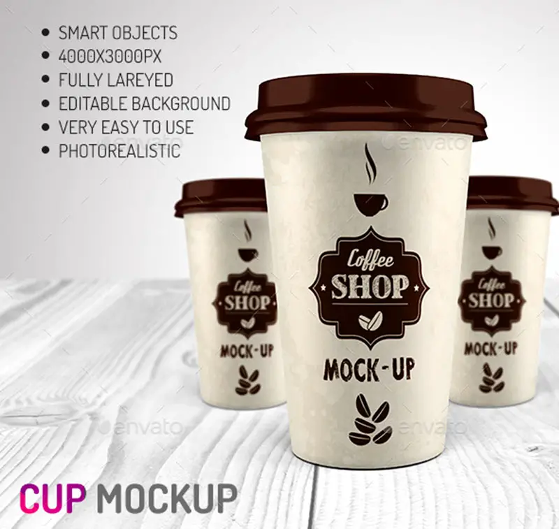 unique premium coffee cup mockup template