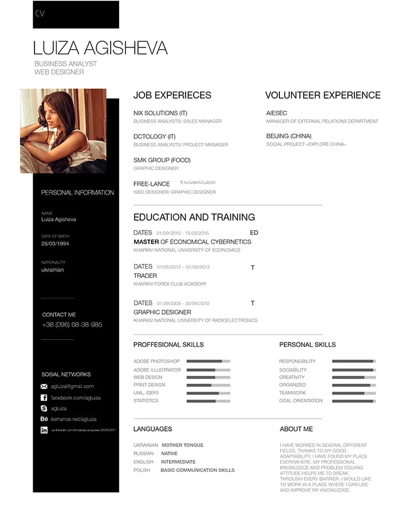 download cool PSD resume templates for free
