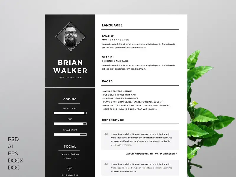 free download latest resume templates in psd
