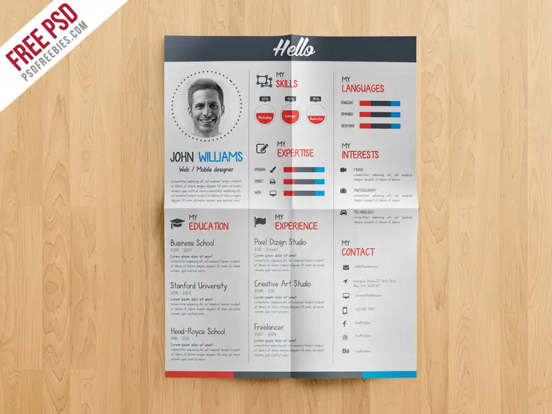 free download unique resume templates in psd