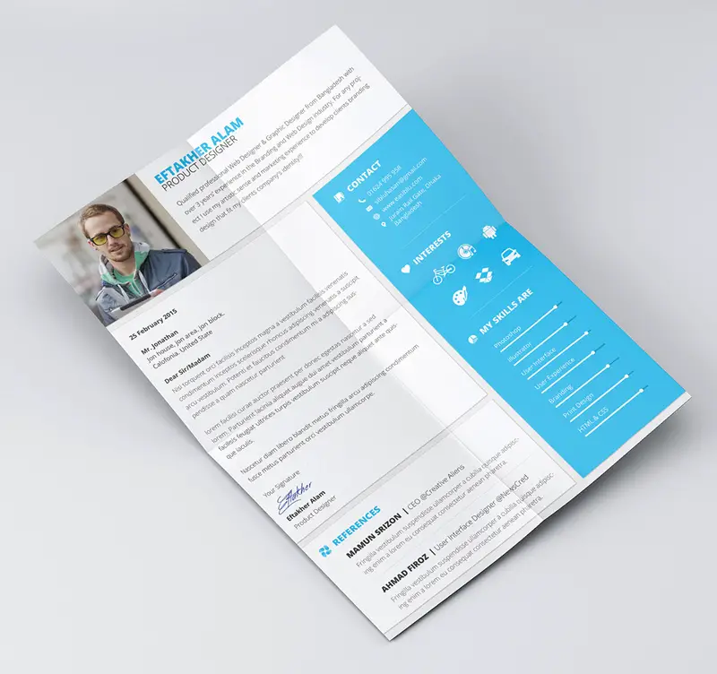 amazing PSD resume templates free download