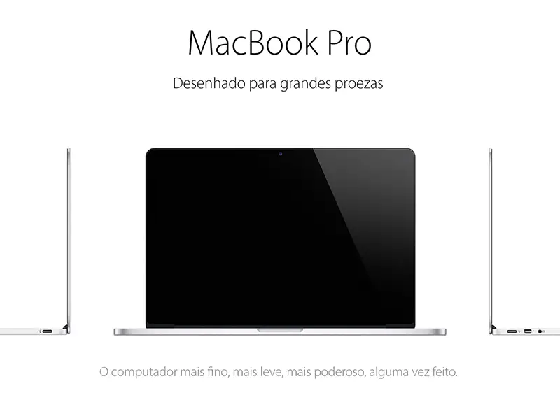 realistic MacBook Pro Mockup in PSD for free download