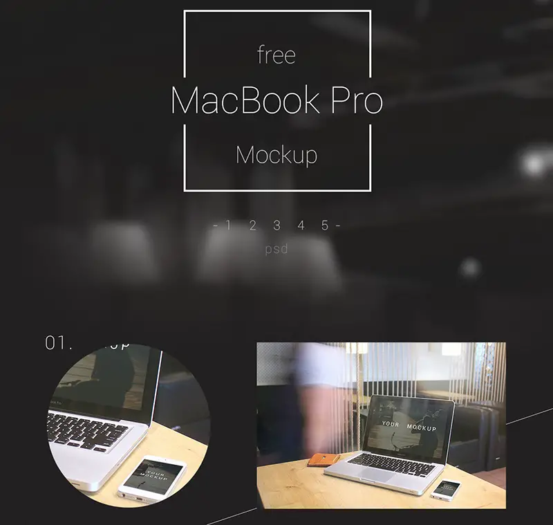 latest MacBook Pro Mockup in PSD for free download