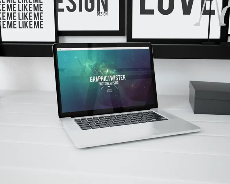 coolest MacBook Pro Mockup template in PSD