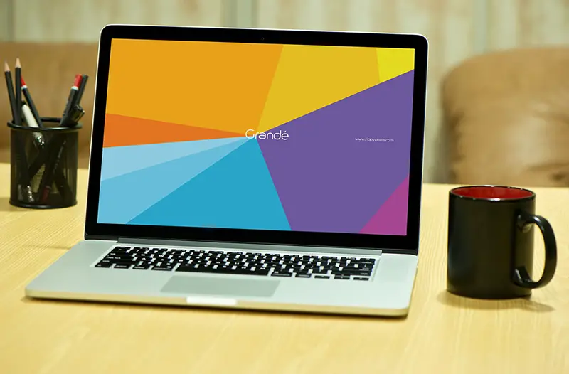 modern MacBook Pro Mockup in PSD for free download